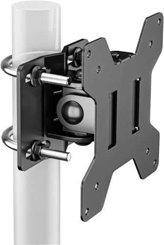 Suptek Single Head and Plate Vesa Pole Mount Bracket for Suptek Monitor Mount,1 Pack, Pole Mount Diameter Adjustable 0.8-2.4Inch, Fits Monitor/TV Screens 27Inch MD6TB2