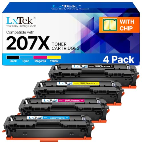 207X für HP 207X Schwarz für Color LaserJet Pro MFP M283fdw Toner Original | W2210X 207A für HP 207X Multipack Kompatibel für HP Color Laserjet Pro MFP M283fdw Toner Schwarz MFP M282nw M255dw (4er-Pack)