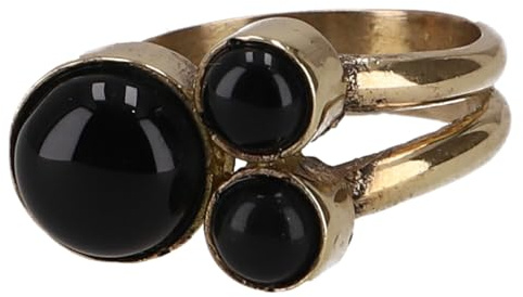 GURU SHOP Goldfarbener Ring, Modeschmuck aus Messing mit Amethyststein | Elegantes Design, ideal für besondere Anlässe, stilvoller Blickfang, perfektes Accessoire für modebewusste Frauen.