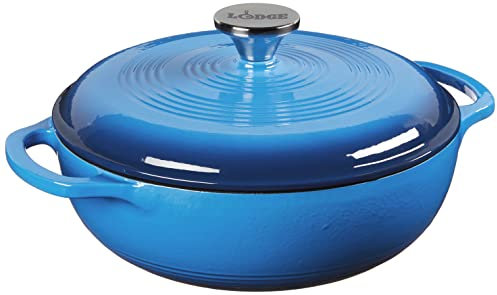 Lodge EC3D33 Emaillierter Dutch Oven, Gußeisen, 2.8 liters, blau