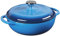 Lodge: 2,84 l / 3 tazones con soporte en hierro fundido y esmaltado de porcelana pote/cazuela-Blue