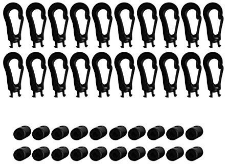 Gazechimp 20 Stück Plastik Haken für 5mm Expanderseil Bungee Seil Karabiner Haken
