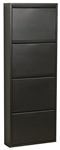 Dynamic24 Schuhschrank Pisa New 4 Klappen Metall Schuhkipper Schuhregal Schuhablage Schrank