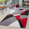TT Home Wohnzimmer Teppich Moderner Kurzflor 3D Optik Geometrisches Wellen Design, Farbe: Rot 3, Größe:200x290 cm