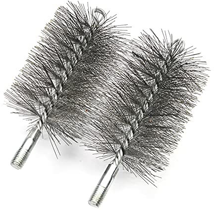 Utoolmart Cepillo de limpieza de tubos de alambre de acero 80 mm de diámetro 160 mm de longitud 2 piezas