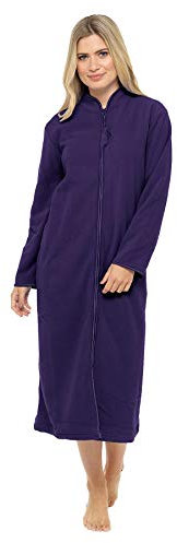 Undercover Ladies Zipped Soft Fleece Dressing Gown 4045 Purple 18-20