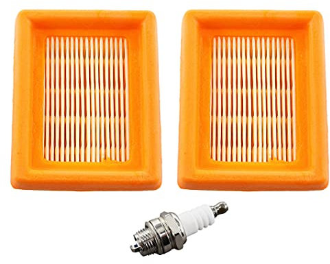 REEMO 2 filtros de aire con bujía para Stihl FS120 FS200 FS250 FS300 FS350 FS400 FS450 FS480 BT120 BT121 BT130 desbrozadora 4134 141 0300
