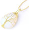 &ET Edelstein Kette, Goldene Wicklung Umwickelt Natürliche Edelstein Tropfenform Opal Anhänger Lebensbaum Halskette Mit Goldener Kette Weihnachtsschmuck für Damen Herren