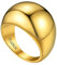 Personalisierter Schlichter Polierter Ring mit Wunsch/Namen Gravur Edelstahl 16mm breit Konvexer Band Ring Gewölbtes Ring Stapelbare für Geburtstag Valentinstag Jubiläum Ringgröße 62.1（19.8） in Gold