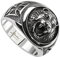 Taffstyle Herren Ring Edelstahl Massiv Breit Herrenring Männer Biker Rocker 3D Löwenkopf Cross Kreuz Löwe König Siegelring Silber Größe 60 (19.1)