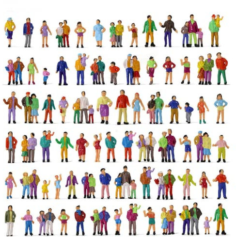 Personenfiguren im Maßstab, 250 Stück Personenfiguren im Maßstab 1:87, Modelleisenbahnen, architektonische Menschen, Miniatur-Szenen Modelleisenbahnen Architekturfiguren