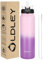 OLDLEY Edelstahl Trinkflasche mit Strohhalm, 1L Isolierte Trinkflasche, Thermosflasche BPA-freie - Auslaufsicher Metall Wasserflaschen Hält Heiß und Kalt für Sport Gym Schule (Rosa Lila,1 Deckel)