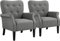 Yaheetech 2X Relaxsessel Loungesessel Cocktailsessel mit Holzbeinen Polstersessel Fernsehsessel Lehnstuhl, grau