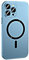 Lcmei Magnetic Charging Aluminium Metal Bumper Matte Case Cover for iPhone,Full Metal Phone Case,Alloy Magnetic Slim Case Camera Lens Protect for iPhone 14 Pro Max Blue
