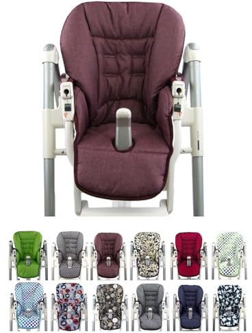 Sitzkissen, Ersatzbezug kompatibel mit Peg Perego Diner (bordeaux meliert) | Robustes und strapazierfähiges Material, weich gepolstert, waschbar