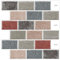 DEWOO Autoadhesivos Vinilo Baldosas Azulejos Adhesivos Cocina Baño imitacion Ladrillo 3d relieve Efecto Pared,Colorido(10-Piezas,30.5 x 30.5cm)