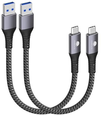 CONMDEX 2Pack USB C Câble 20CM/0.2M Type C Câble Android Auto 3.1 Gen2 USB A à C 3.1A Charge rapide Câble de transfert de données de synchronisation 10Gbit/s pour Samsung Galaxy S23 S22 S21 Note 20