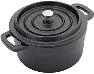 NMNMNM Cazuela Olla Olla De Hierro Fundido con Tapa 1 L / 3 litros Olla De Cocina Olla De Horno Holandés Antiadherente con Asas