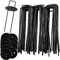 AGAKY 45 Piezas Grapas Cesped Artificial mit 10 Arandelas,Clavos Cesped Artificial de Acero al Carbono Negro,Piquetas para Césped Artificial,Carpa,Manguera,Vallas,Malla Antihierbas,150mm,Ø3mm