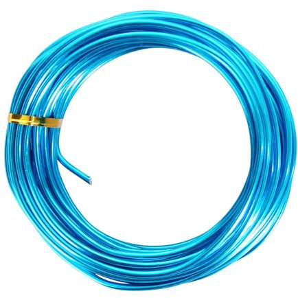 Chudeng 10 Metros de Alambre de Aluminio, Color Azul, 3mm de Espesor, Alambre para Escultura, Alambre Doblable de Metal para Esqueletos de Muñecas y Manualidades