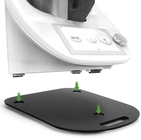 Gleitbrett für Thermomix TM6/TM5 mit Teflon-Schieber, Hochwertigem Acryl Schnelles Bewegen Rollbrett für Thermomix Vorwerk TM5 TM6 Schnelldrehendes und Stoßdämpfung Zubehör (Schwarz)