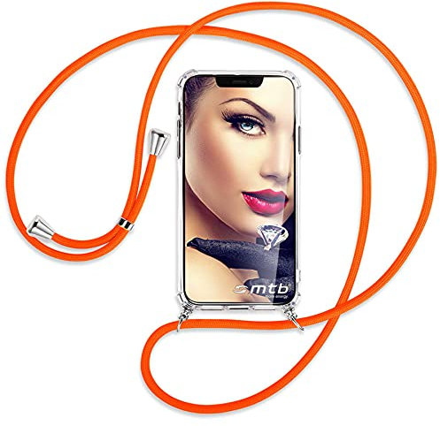 mtb more energy® Handykette kompatibel mit Xiaomi Redmi Note 13 Pro 5G, Poco X6 5G - Neon Orange - Smartphone Hülle zum Umhängen - Anti Shock Full TPU Case