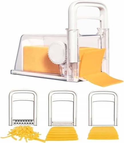 4 in 1 Cheese Cutter, Butter Slicer Storage Box, Cheese Grater with Handle, Cheese Chopper 4-in-1,Cheese Cutting Cut Into Shreds Slicing Tool, Home Cheese Cutter