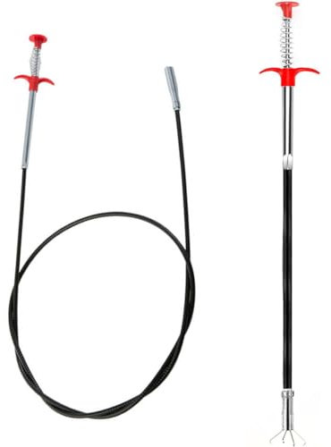 Sonda Sturatubi, 2 Pezzi Molla Sturatubi Stura Lavandini e Scarichi 4 artigli,Stura lavandini e Scarichi,pulitore a spirale, per cucina, bagno, lavandino (60 cm, 160 cm)