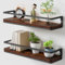 AFAjwsc Wandregal Holz, Schweberegal, Regal Wand 2er Set 42cm, Paulownia-Holz Wandregale für Wohnzimmer, Schlafzimmer, Büro, Badezimmer oder Küche
