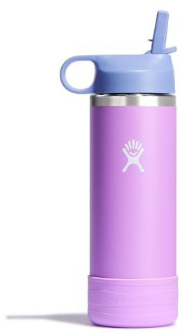 Hydro Flask 18oz Kids Straw Cap and Wide Mouth Boots Anemone