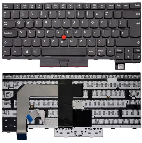 New Keyboard Replacement For Lenovo Thinkpad T480 Compatible PN: 01HX447 01HX487 01AX516 01HX527 01AX598 Laptop Non-Backlit UK Layout Keyboard QWERTY Black Mouse Pointer With Frame (NON-BACKLIT)