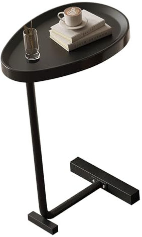 Cocoarm C-förmiger Beistelltisch, Sofa-Beistelltisch, Stabiles Gestell, Couchtisch, Kleiner Couchtisch, Eleganter Beistelltisch in Ei-Ovalform, Ideal für Kaffee, Snacks und Laptops,