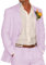 HUUTOE Leinenanzug für Herren, 2-teilig, schmale Passform, lässig, Strand, Hochzeit, Sommer, Trauzeugen, Leinen, Blazer, Hose, Anzug-Set, Flieder, L
