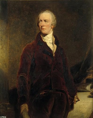 PTLYE Ölgemälde Wand Bild Auf Leinwand Leinwand Kunst Porträt von William Pitt Schatzkanzler von Großbritannien Gemälde von George Peter Alexander Healy Leinwandbilder Bild für Wanddekoration 60x90cm