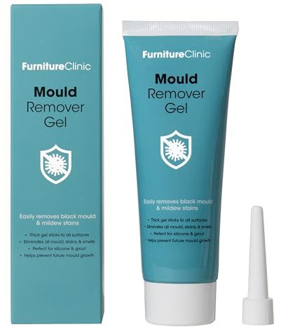 Furniture Clinic Household Mould Remover Gel - Stain Cleaner to Remove Black Mould or Mildew From Shower, Bathroom Silicone, Sink, Washing Machine Rubber Seal, Window Seals, Tile & Clean Grout - 120g