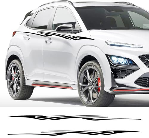 GUPEB Auto Aufkleber, passend für Hyundai Kona Hybrid N Linie Elektrische Taille Linie Grafik Streifen Kit Dekor Aufkleber Vinyl Abdeckung