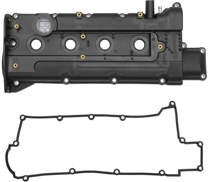 Partuto Coperchio Valvola Motore per Hyundai Elantra 1.8L 96-98 | Nero, Plastica, 54.5x23cm, OE 2241023010/22410-23010, 1 Kit Con Guarnizione, Per Hyundai Elantra 2.0L 99-00