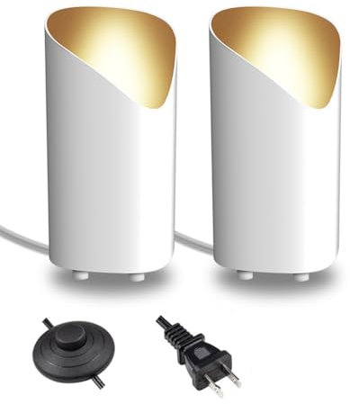 DZQWLL 2er-Pack Up Lights Bodenleuchte für den Innenbereich, 9 W Bodenbeleuchtung, mit 3000 K GU10-Glühbirnen, Bodenstrahler, Innenstrahler für die Inneneinrichtung, 5,9 Fuß langes Steckerkabel und Fu