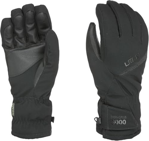 Level Alpine - Skihandschuhe Herren, mit Klettverschluss, Thermohandschuhe Winter Herren, Lederhandschuhe Herren, Warm und Langlebig, Ideale für Snowboard und Skifahren - 1 Paar