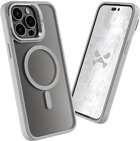 Ghostek KickCam iPhone 15 Pro Max Case with Camera Kickstand and Compatible with Apple MagSafe, Shockproof Protective Phone Cover (6.7 Inch, White)