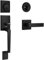 Matte Black Front Door Handle and Single Cylinder Deadbolt Combo Set, Black Exterior Door Lever, Modern Front Door Lock Set, Reversible for Right & Left