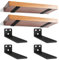 4 stück Regalhalterung Regalträger, Schwerlast Schwimmende Regalhalterungen für Wandanbringung DIY offenes mit Schraube und Ankern, Tragkraft 70 KG ( (Schwarz, 12,7 cm) 5in