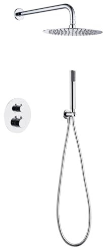Conjunto De Ducha Termostatico Empotrado Cromado Serie Monza