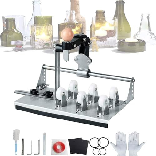 Coupe-bouteille en verre avec accessoires complets, kit de bricolage pour couper des bouteilles de bière, whisky et vin sous différents angles