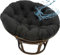 ZZDZW Polster Für Papasansessel,Rundes Auflage, Ersatzpolster Papasan,Bodenkissen Gepolstert Sitzkissen Krabbeldecke Hängesessel Für Korbsessel Outdoor Gartenmöbel Sitzauflage Auflage(Schwarz,170cm)