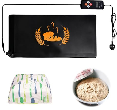 Bread Proofer Warming Mat 53x25cm,Sourdough Starter Warmer Mat 68-131℉ Adjustable Temperature Sourdough Heating Mat,Bread Proofer for Baking,Dough Rise, Food Drink Warm with Heat Preservation Cover