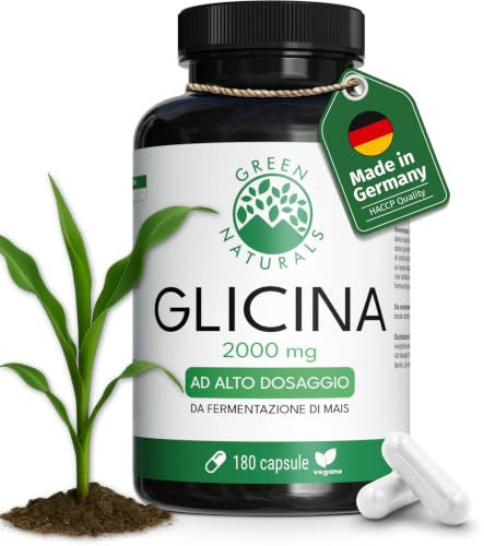 Green Naturals Glycin – Hochdosiert: 2.000 mg – 180 Kapseln | Aus natürlicher Fermentation · 3-Monatsvorrat · Laborgeprüft