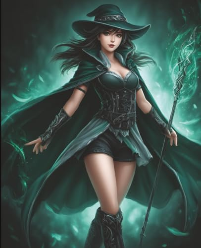 RPG Female Witch Composition Notebook: A Spellbinding College-Ruled Journal for Magical Ideas, RPG Notes, and Creative Spellcrafting