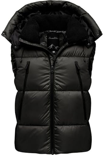 Amaci&Sons Herren Dicke Outdoor Winter Weste Jacke mit Kapuze Steppweste 9132