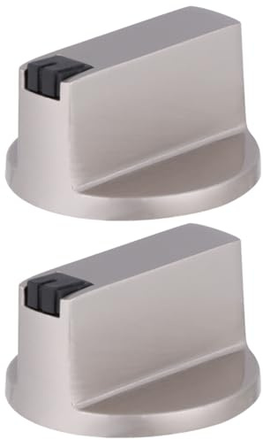 2 Stück Metall Gasherd Drehknopf 6mm für Küche und Restaurant | Einfach zu Montieren, Silbernes Design, Ersatzteil für Haushalt und Gastronomie, Leichtes und Ausschalten
